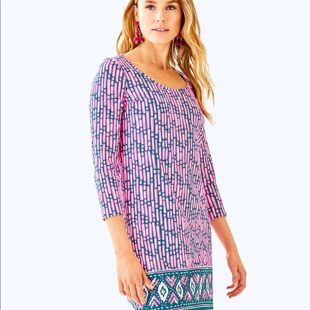 NWT LILLY PULITZER Beacon Mini Dress L Pink Blue